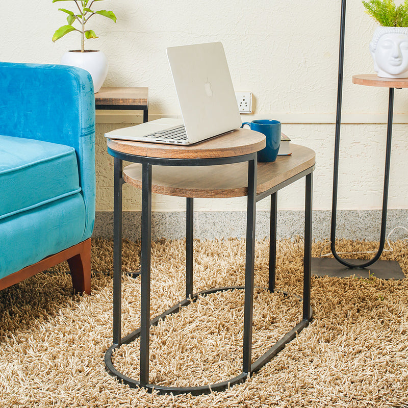 2-Tier Brown Side Table