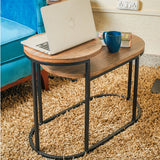 2-Tier Brown Side Table closeup